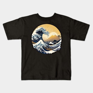 Hokusai Great Wave Off Kanagawa, Ocean Japanese Art Style Kids T-Shirt